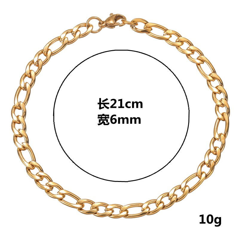 Amazon temu Xiyin's new hip-hop trend Cuban chain titanium steel twist chain stainless steel bracelet for European and American men Item Picture