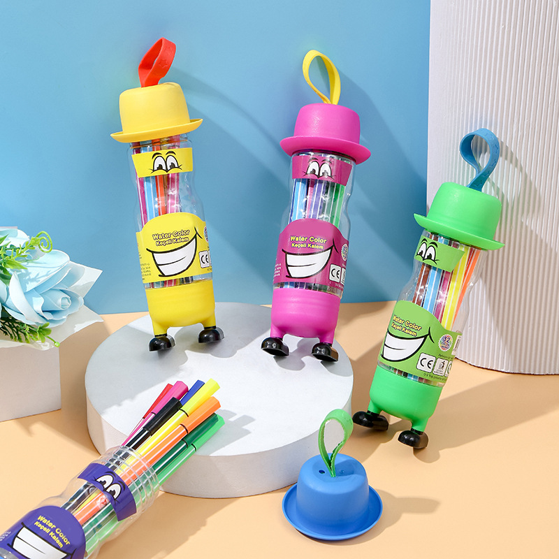 Little Warrior Bucket Watercolor pens for children, washable, 12-color brushes for kindergartens, 36-color set, art supplies for primary school students Specification image