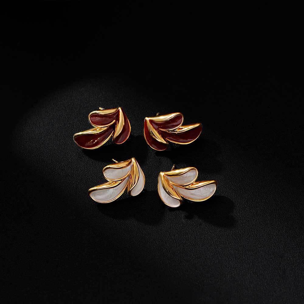 Hyacinth esmalte francés gotas de aceite pendientes geométricos moda mujer luz lujo premium sensation earpieces 2025 nuevo tik yin boom details Picture