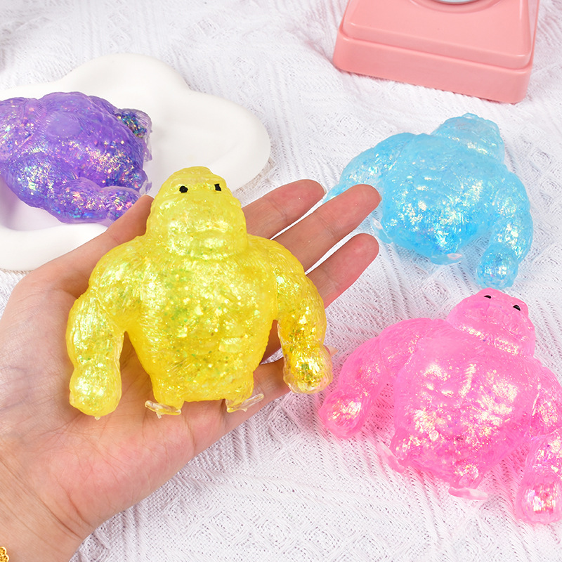 Aurora Maltose Pinching Fun Small Gorilla Pearl Light Stress Relief Slow Rebound Stress Relief Magic Tool Wholesale Release Toy Specification image
