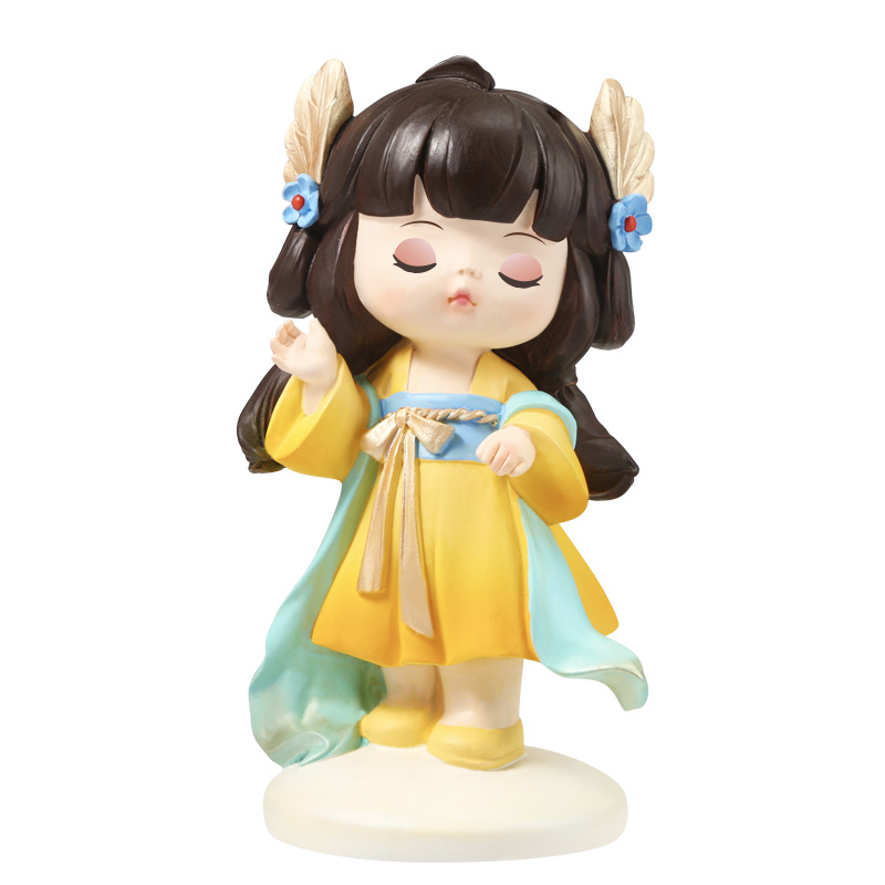 Ancient charm, traditional Chinese trend, cute Annie office desk decoration, girls' decorative item, resin handicraft Item Picture