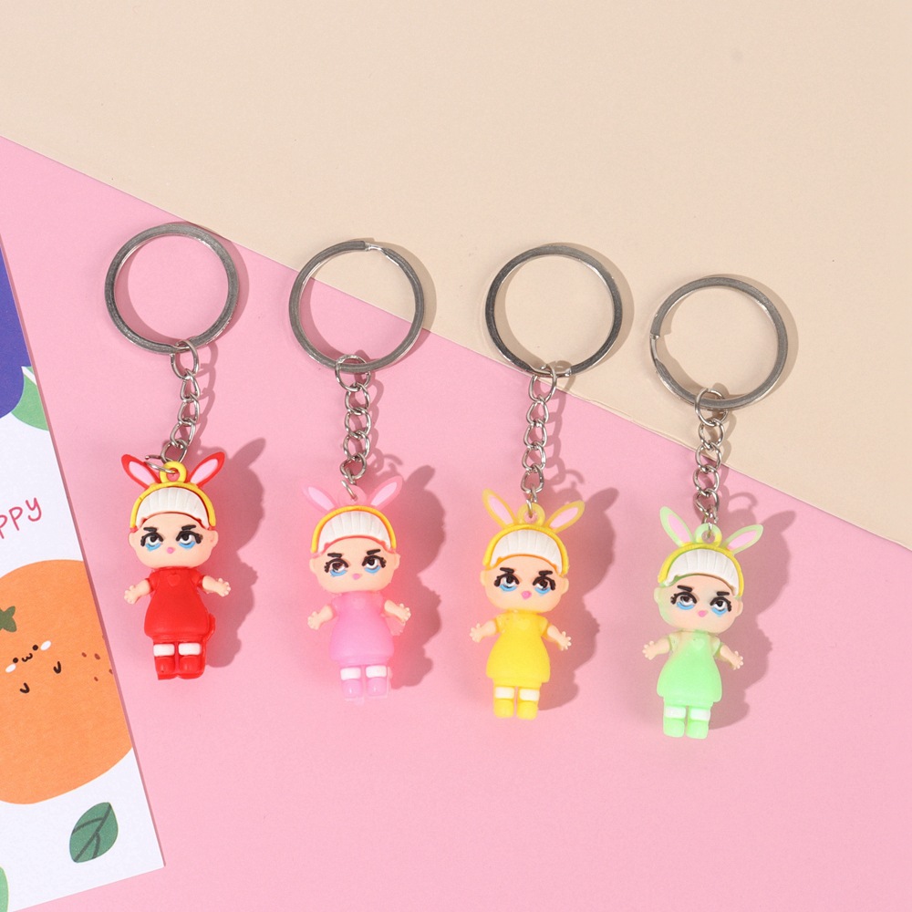 钥匙扣/卡通钥匙扣挂件/钥匙扣公仔挂件/流沙入油玩具/宋锦小马挂件产品图