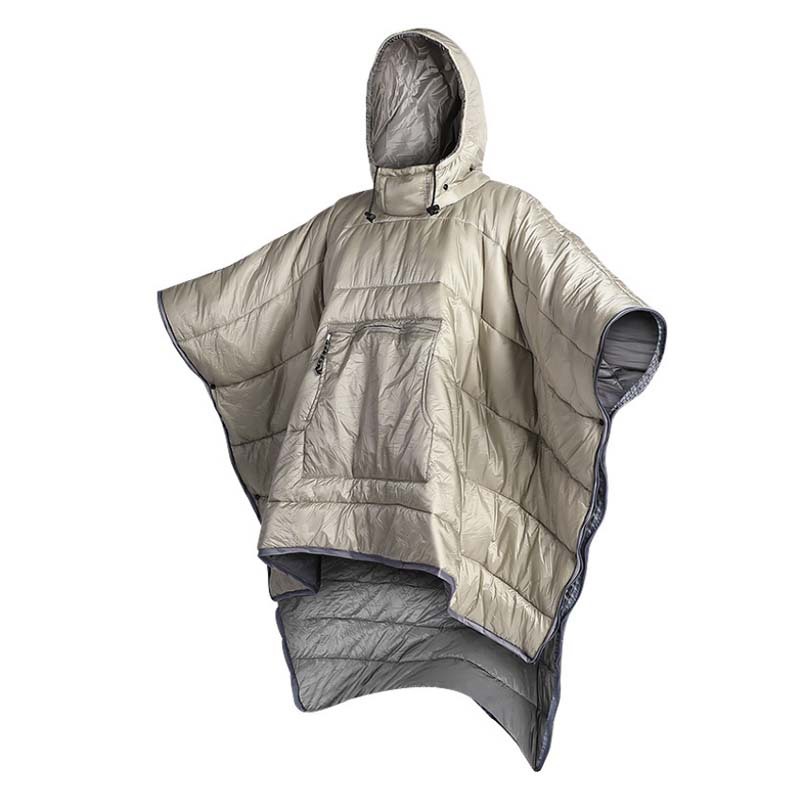 Factory direct supply of cross-border outdoor cape sleeping bags, camping wearable cold-proof and warm capes, shawls and blankets wholesale details Picture