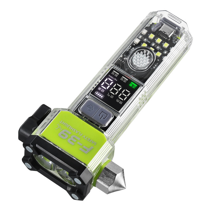 New cross-border hammer white laser flashlight, multi-functional outdoor vehicle emergency, roller zoom, multi-scene alarm Item Picture