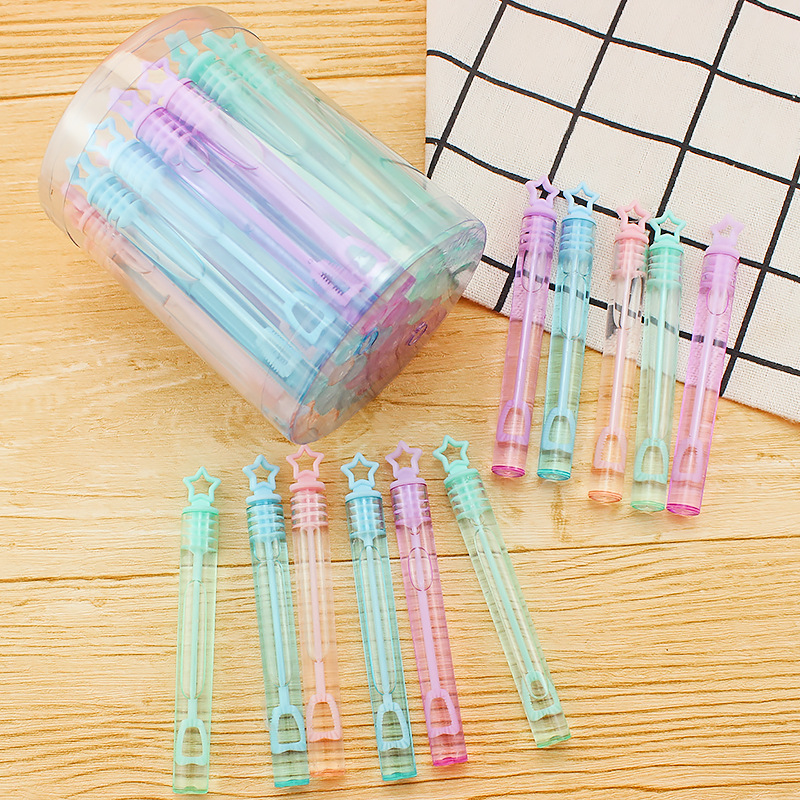 Mini heart-shaped five-pointed star bubble sticks that can't break the bubble water, a variety of colorful children's toys, all come with bubble sticks Specification image