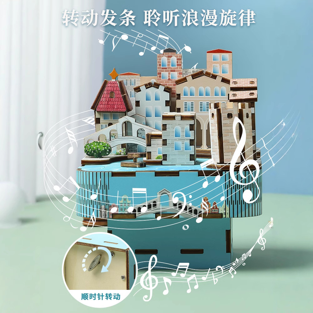 Chao Tong Assembly Music Box, diy music box building blocks, birthday gifts, creative stress-relieving decorations for boys and girls Application Scenario