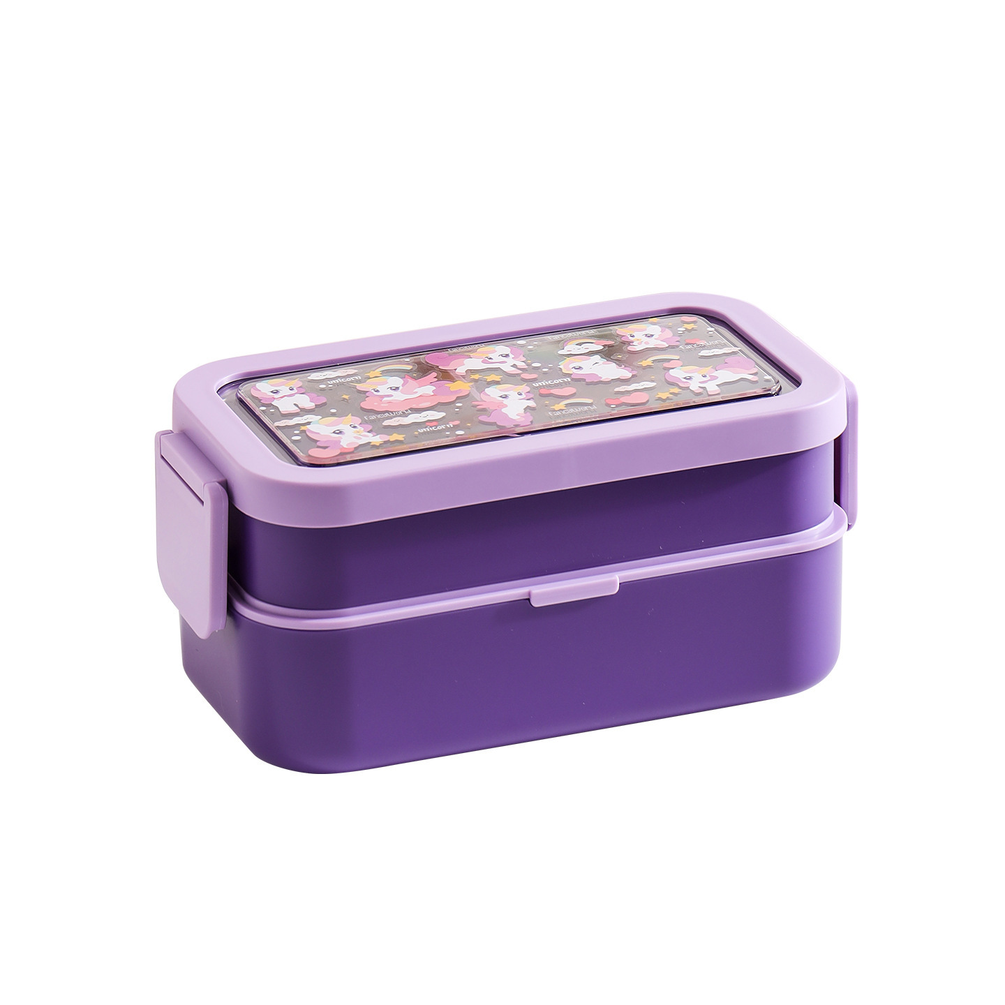 Cartoon Japanese-style stainless steel sealed compartments lunch box, microwave oven, student and children's bento box, plate, picnic snack box Item Picture