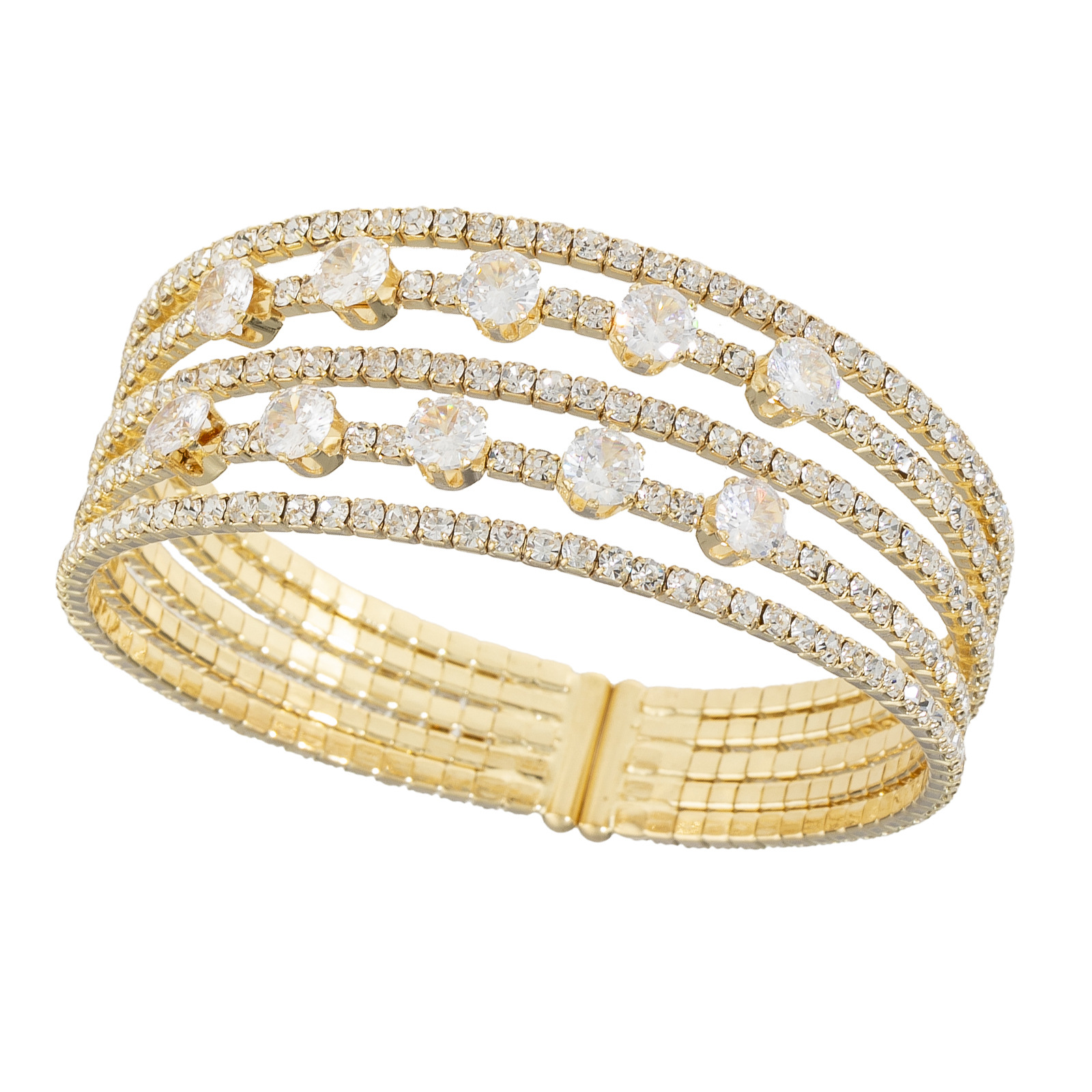 European and American cross-border fashion versatile bracelet, multi-row zircon opening adjustable bracelet, personalized elastic rhindiamond 5-layer jewelry manufacturer wholesale supply
