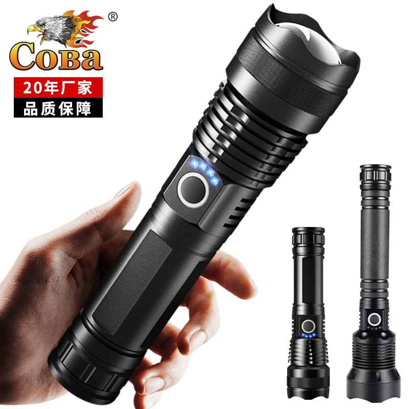 Cross-border exclusive X92 high-intensity flashlight, USB charging, telescopic focusing, ultra-bright long-range X71 aluminum alloy flashlight