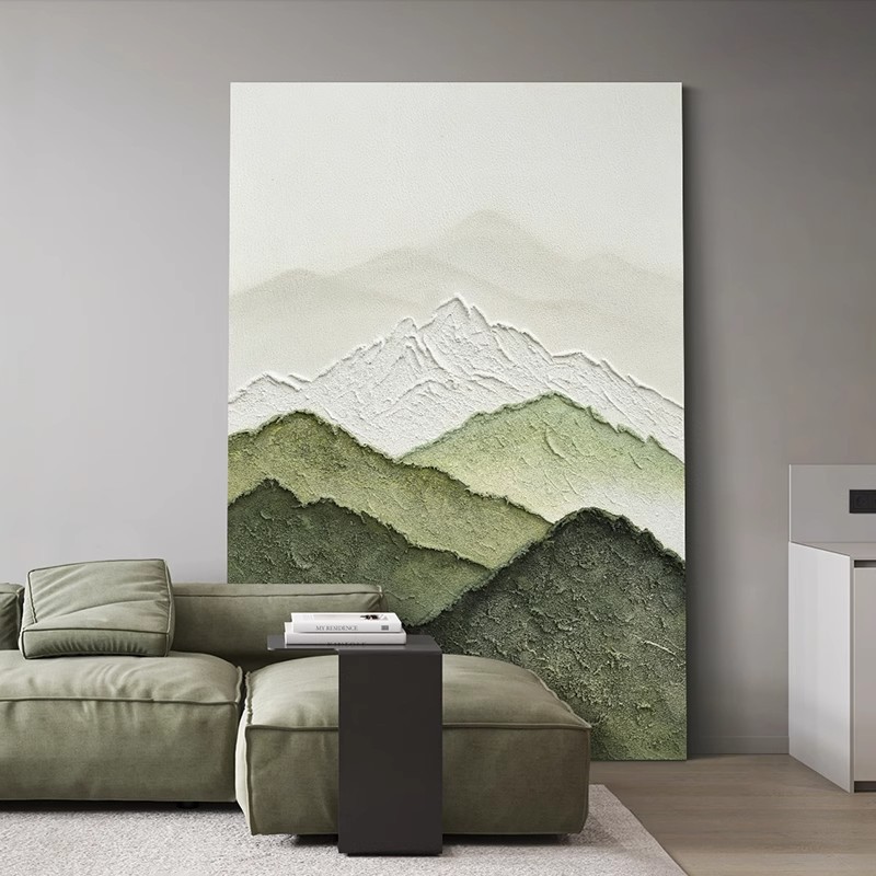 背有靠山手绘油画高级感客厅沙发背景墙装饰画抽象走廊玄关挂画