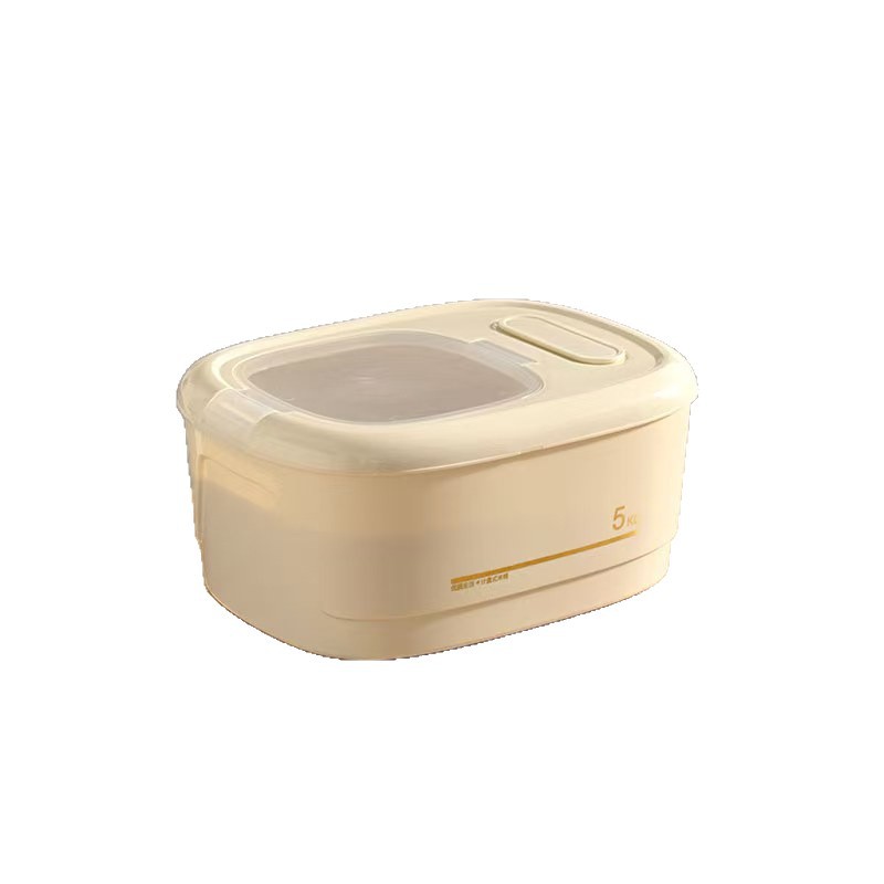 Light luxury, high appearance level, solid color household rice bucket, kitchen insect-proof and moisture-proof storage bucket, large-capacity food-grade sealed rice box Item Picture