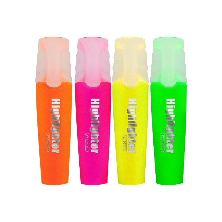 Yalong Cross-border brand children's highlighter pen, Highlighter note number pen 4 polyvinyl chloride mixed Highlighter pen details Picture