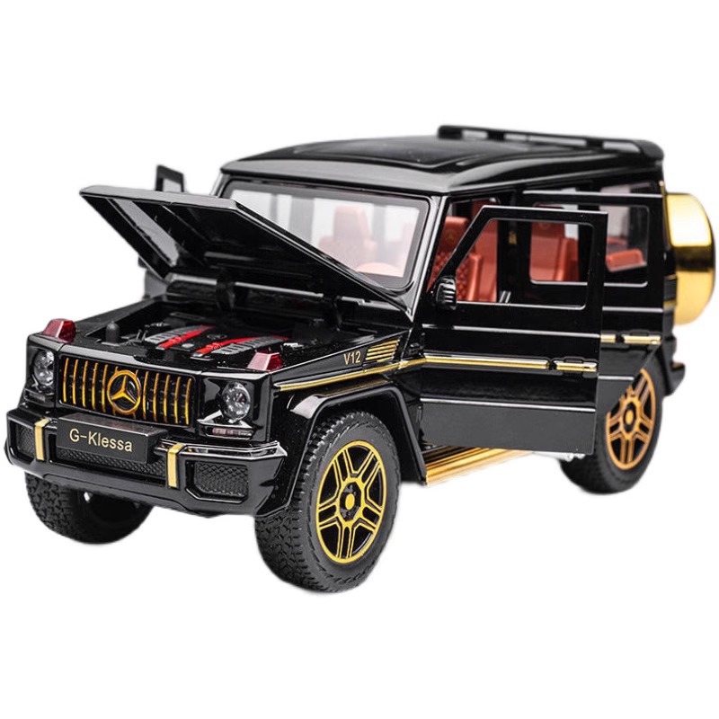 Boxed car to 1:24 Mercedes-Benz G-class AMG-G63 simulation alloy car sound and light off-road vehicle toy ornament Item Picture