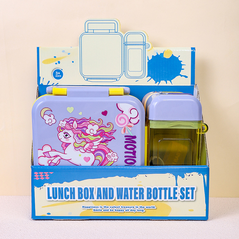 In 2025, a new cross-border bestseller of children's water cup lunch box sets, a student campus lunch box with compartments Application Scenario