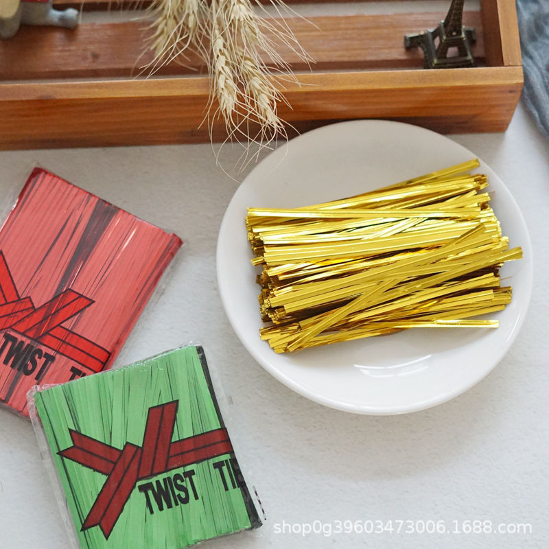 Factory wholesale of colored cable ties, gold thread cable ties, wedding gift boxes, bread bags, lollipop packaging, gold and silver cable ties Specification image