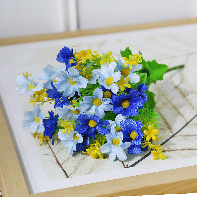 仿真花小雏菊跳兰菊人造假花28头园林家居装饰绢花户外工程小野菊详情图4