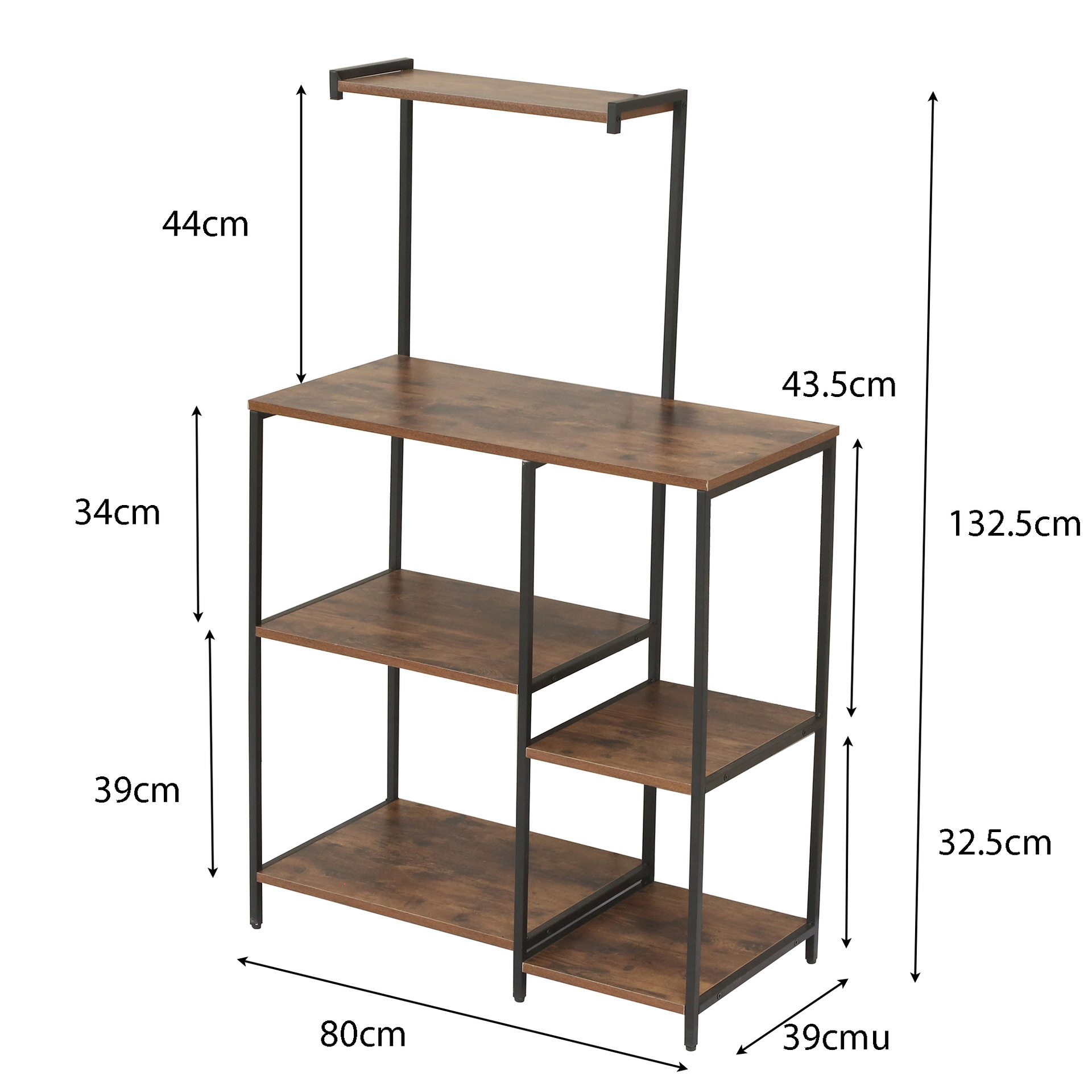 Solid wood storage racks, multi-layer storage racks, floor-standing bookshelves in the living room, ironwork display racks, vintage wooden racks for storage Item Picture