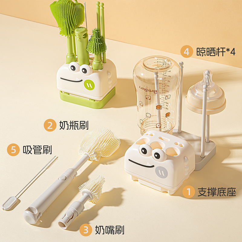 Portable baby bottle refreshing, special cleaning brush for babies, travel set, storage box set, hot pot, silicone cleaning brush details Picture