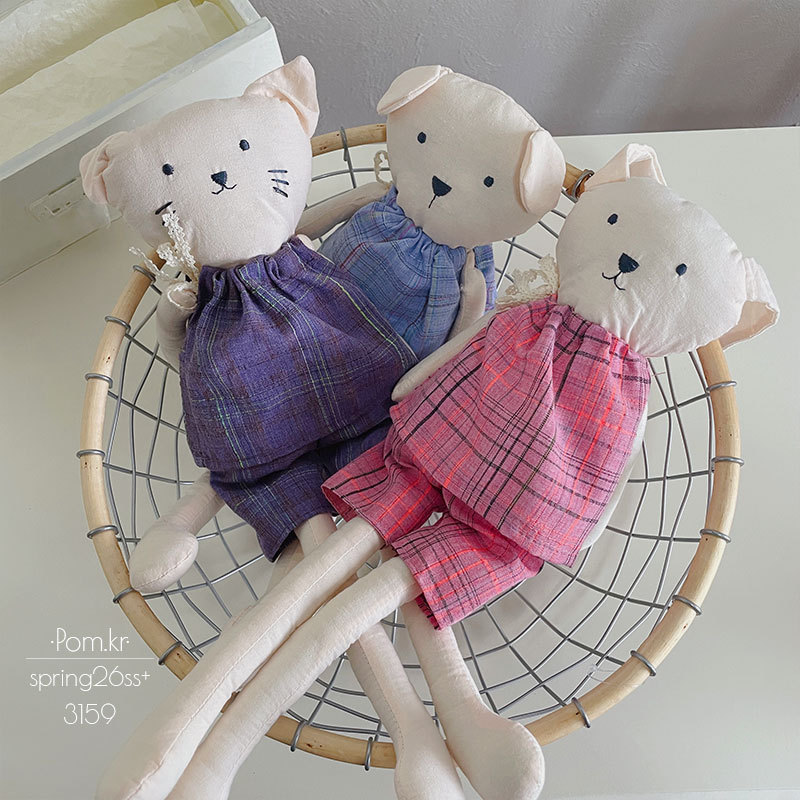 New Korean-style shirt, bear doll, fabric handcrafted children's soothing dolls, cute baby companion figurines Specification image