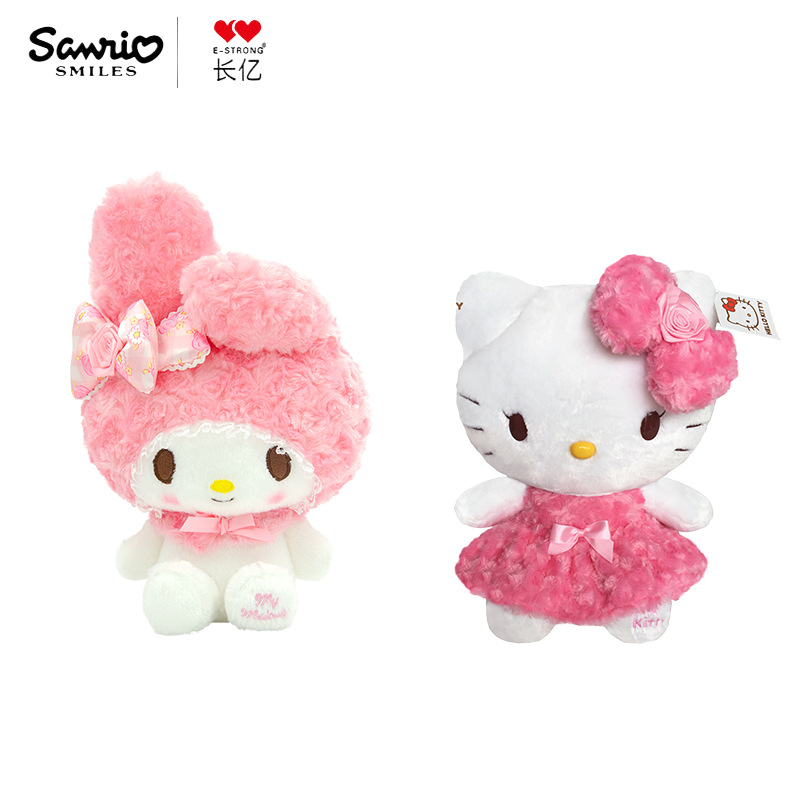 正版长亿三丽鸥hellokitty公仔美乐蒂玩偶KT猫毛绒玩具批发