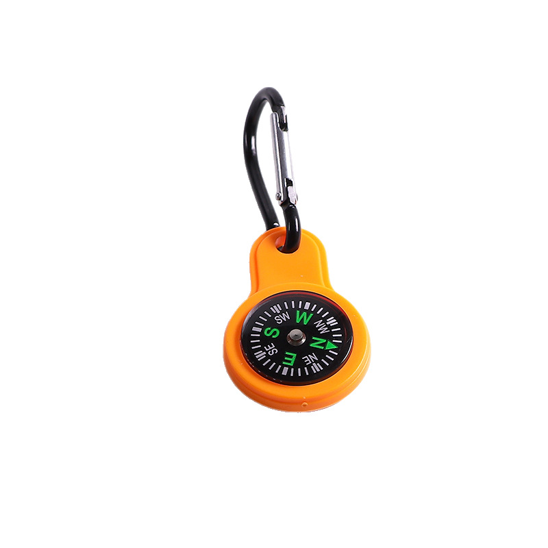 Portable mini compass, mountain climbing buckle, compass, high-precision mountain climbing and camping aluminum alloy hanging buckle, compass Item Picture