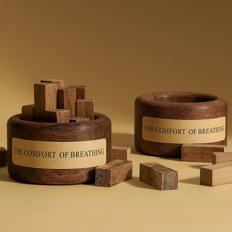 Creative wooden small pile aromatherapy essential oil diffuser, wooden small pile car home aromatherapy diffuser, wooden diffuser details Picture