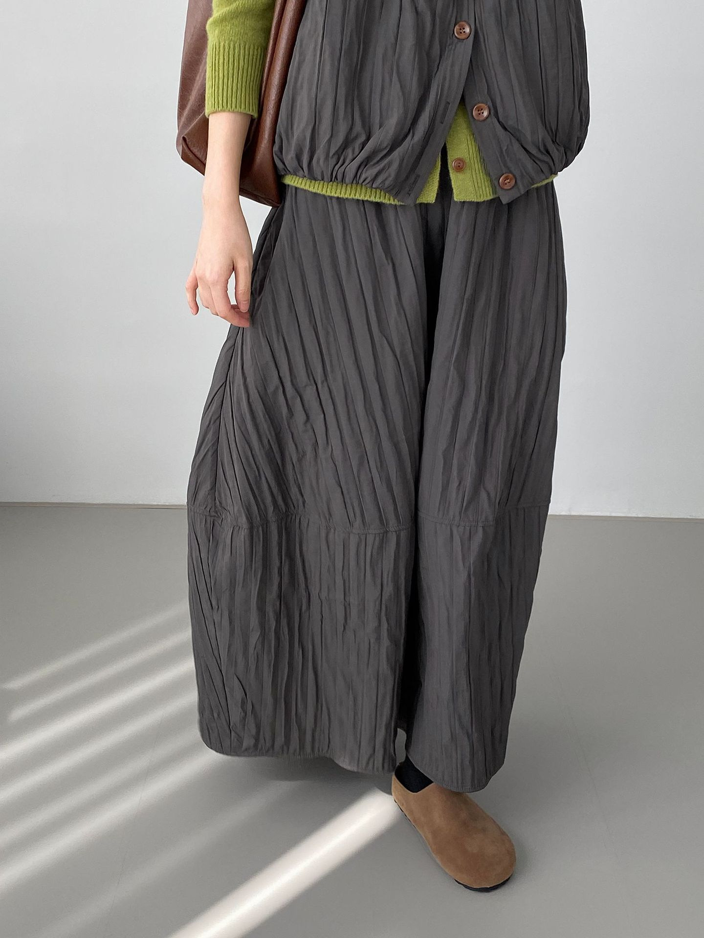 That cotton-like flower bud dress, Japanese autumn and winter quilted thread, versatile, warm and slimming half skirt, lantern dress for women, 2135-1 Specification image