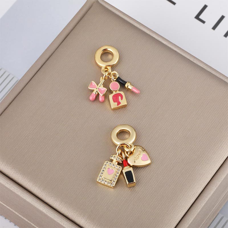 New best-selling copper-plated cute girls' bags, cosmetics, colorful oil-drip inlaid zircon bracelet pendant accessories Application Scenario