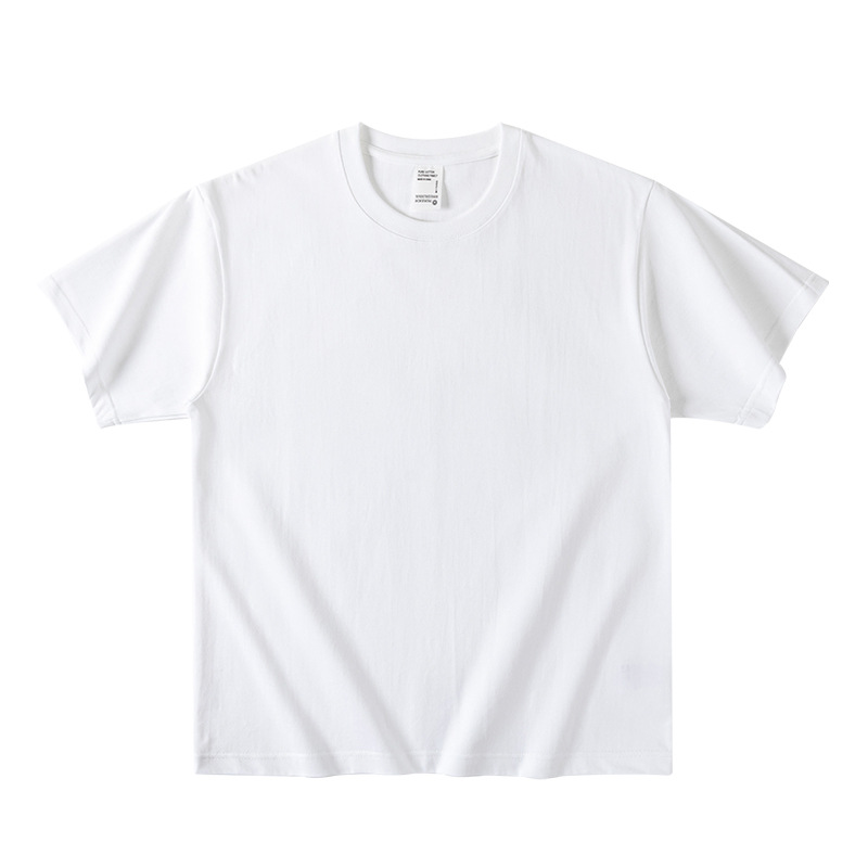 Xinjiang cotton 400g heavy white pure cotton short-sleeved men's T-shirt, couple's outfit, base layer, American half-sleeved women's T-shirt