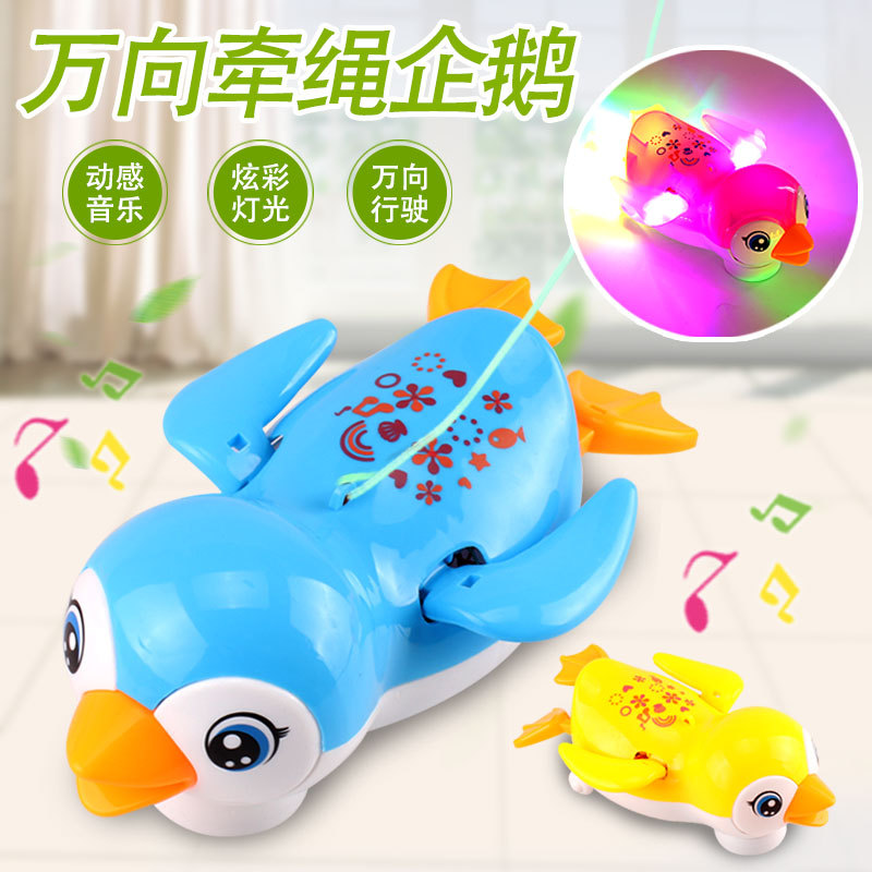 The leading penguin, glowing electric music, universal penguin, best-selling children's educational street stall, wholesale from the manufacturer
