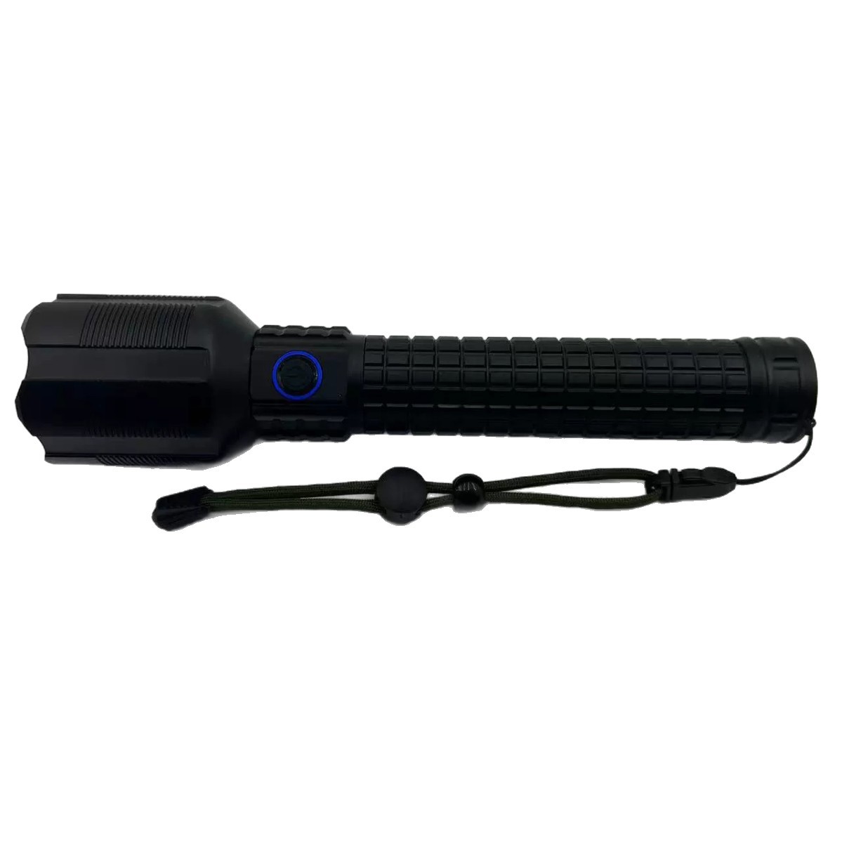 Cross-border high-intensity flashlight, quad-core telescopic zoom, battery level display, USB charging, outdoor long-range waterproof flashlight Item Picture