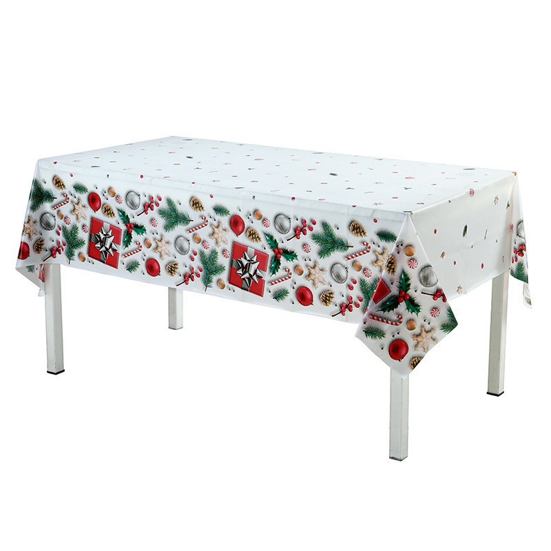 PEVA tablecloth Halloween and Christmas themed party CCPM tablecloth Dessert table decoration Disposable tablecloth plastic Item Picture