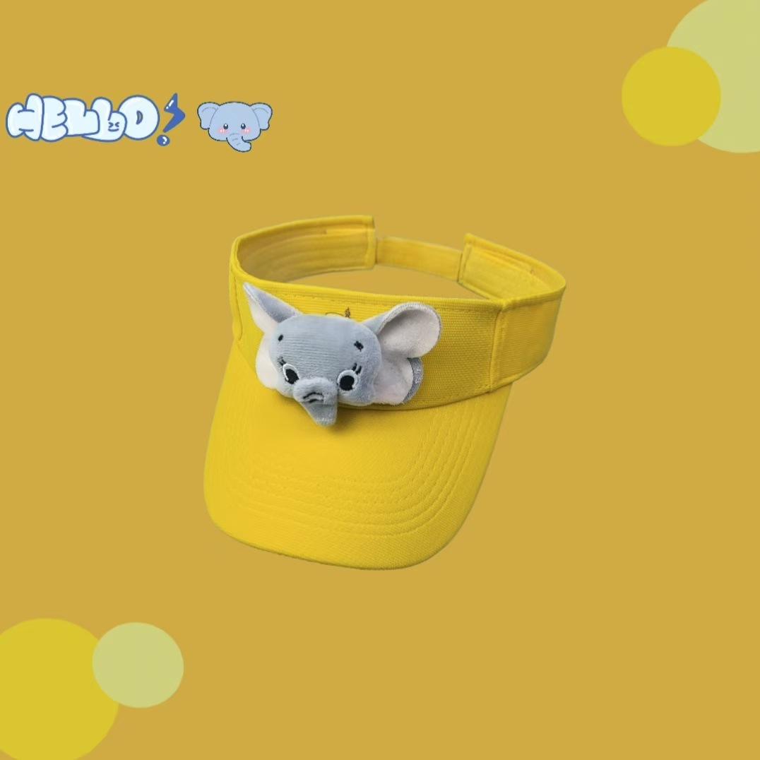 Cute cartoon elephant open-top hat for parents and children, 2025 new summer outdoor sunshade and sun protection no-top baseball cap Application Scenario