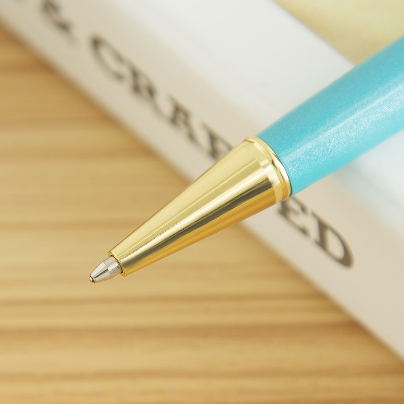 Cross-border creative gold powder into oil pens, colorful flowing sand pens, metal empty tube pens, gift advertising pens Specification image