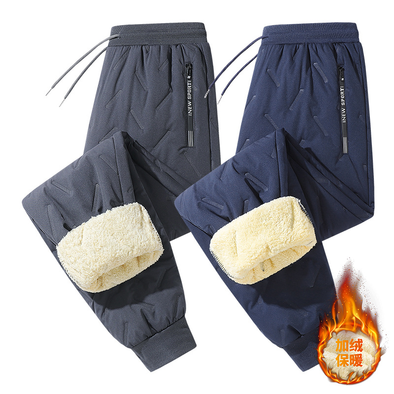 冬季棉裤男加绒加厚羊羔绒长款保暖裤子大码休闲运动裤男士外穿细节图