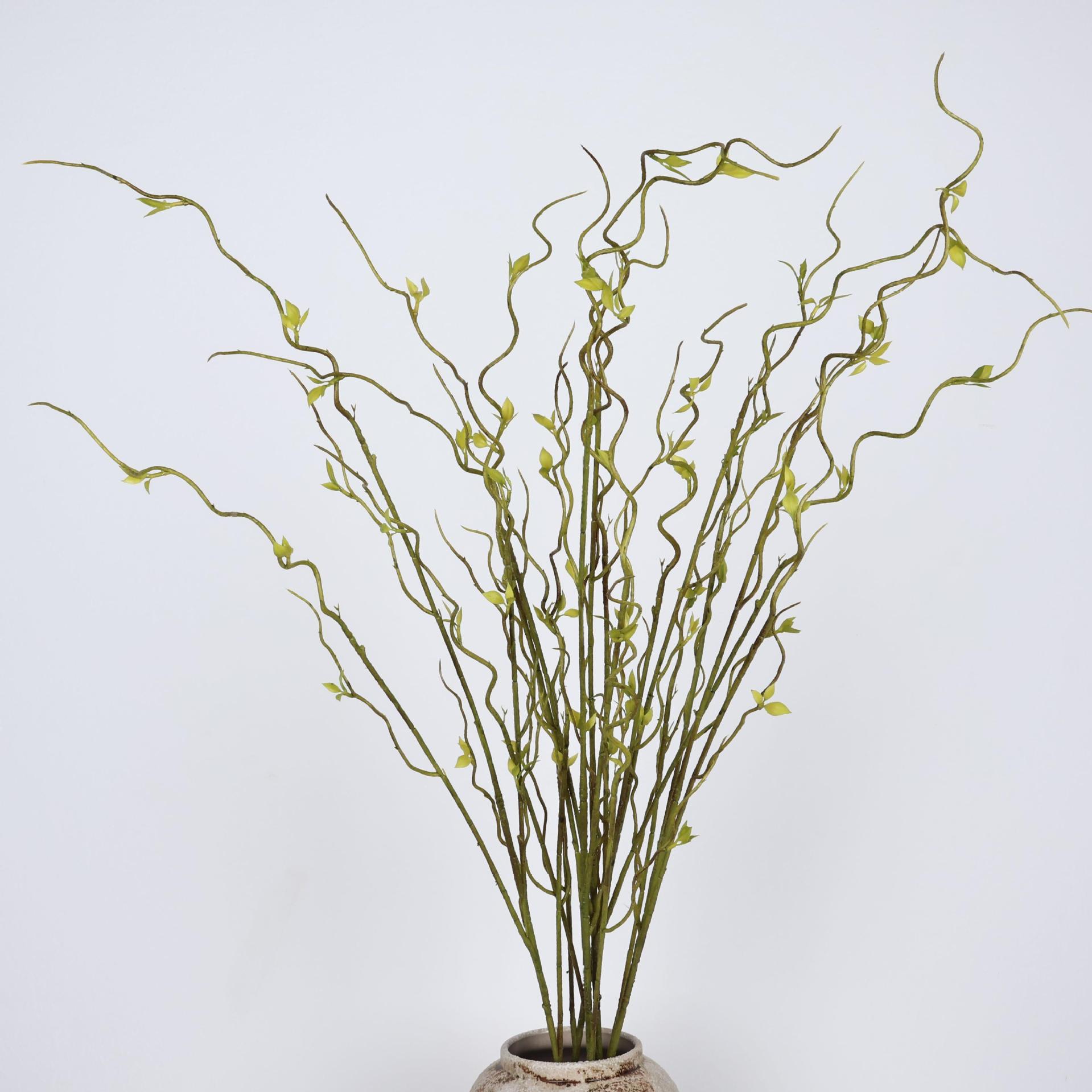 仿真植物柳枝枯枝龙柳柳芽柳支树枝线条插花4叉龙柳家居装饰花材细节图