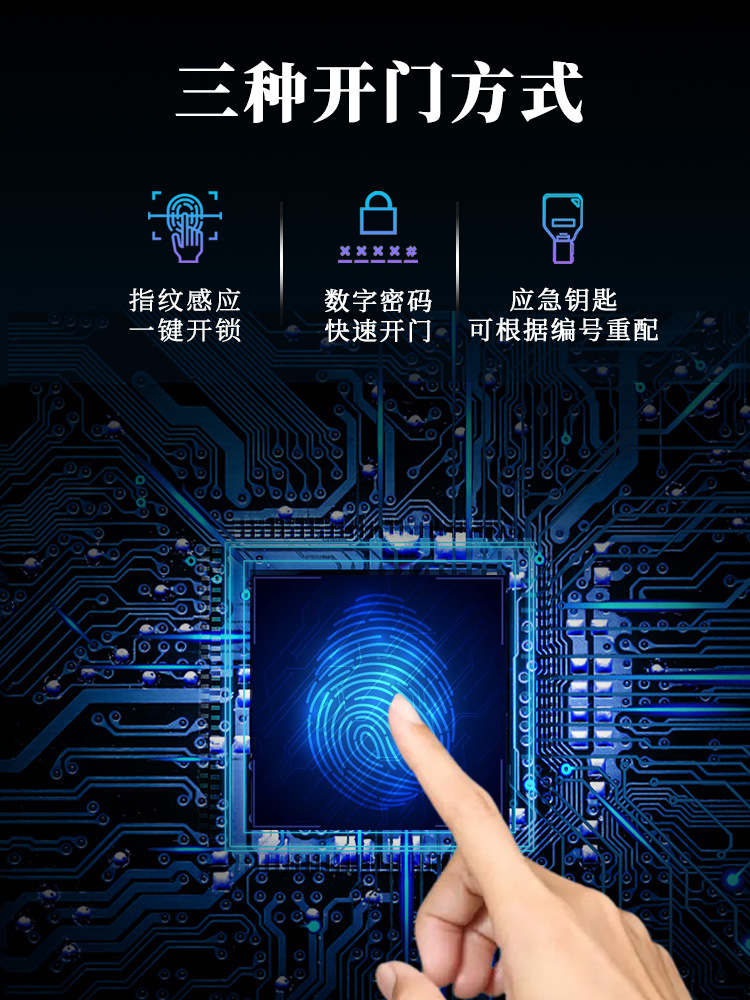 现货保险盒指纹车载迷你保险箱珠宝首饰盒现金便携式保险柜批发细节图