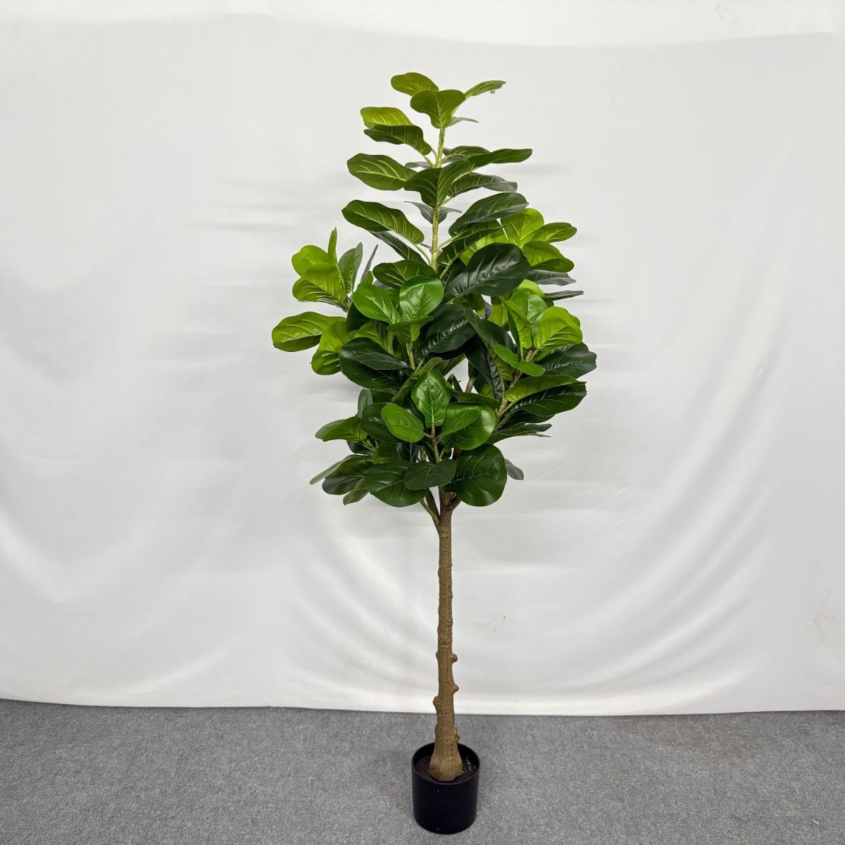 Simulated new style Ficus lyrata potted plant, large home floor-standing decorative item, green plant for homestay and shopping mall decoration, Ficus lyrata Application Scenario
