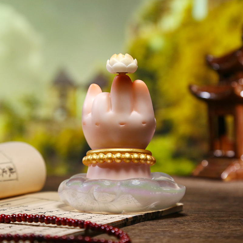 Q-style cartoon Buddha's hand figurine, fat FUFU, good luck Lotus, home desktop decoration, resin for attracting wealth Specification image