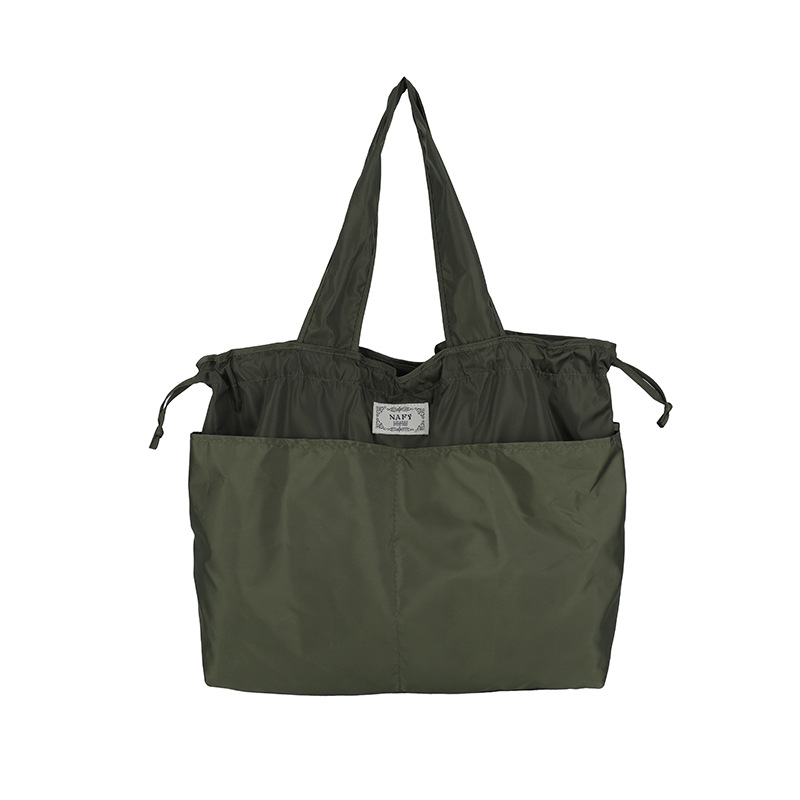 2026新款包包女包大容量托特包单肩包可折叠手提袋买菜包简约时尚白底实物图