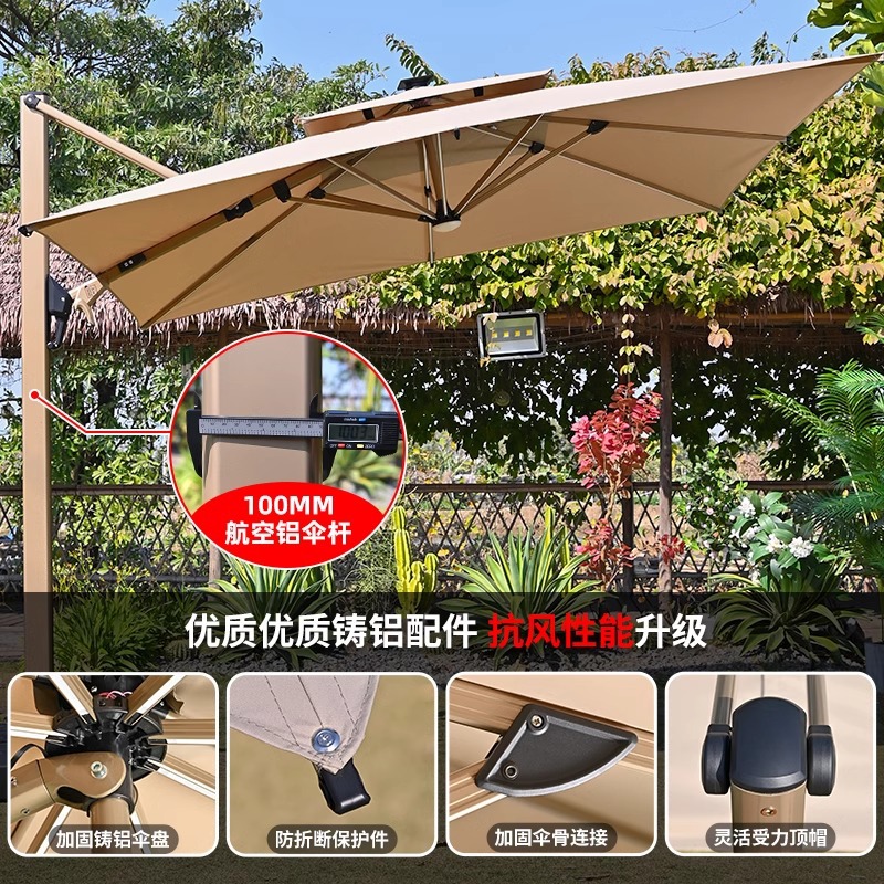 星辰户外摆摊遮阳伞庭院伞商用太阳伞室外带灯伞别墅花园伞户外罗马伞1