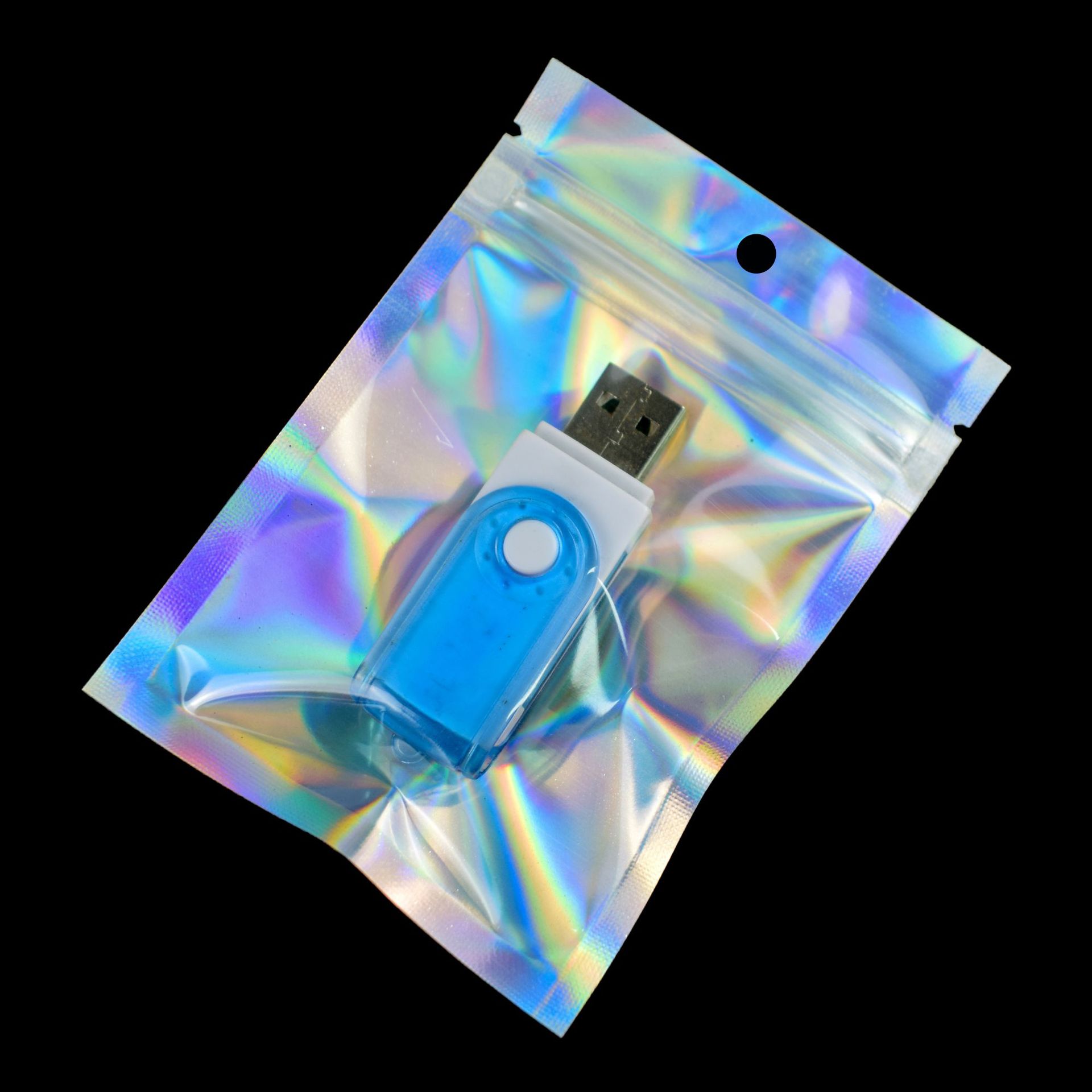 Gift laser packaging bags, yin-yang bone bags, data cable pull-shaped packaging bags, accessories, phone cases, laser self-sealing bags Specification image