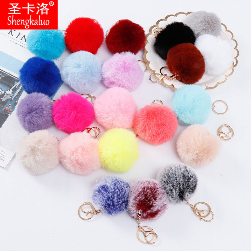 Green mink rabbit imitation rabbit fur ball pendant, artificial fur ball pendant, keychain pendant, luggage hanging decoration, accessories details Picture