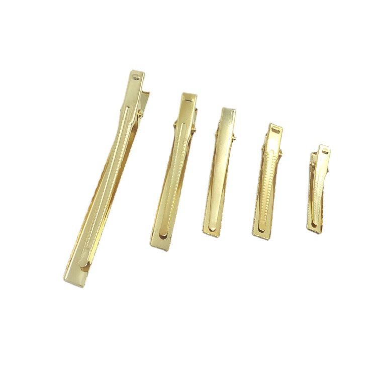 Factory direct supply of golden 4.5/5/6 cm square clip duckbill clip Korean-style children's hair clip accessories Item Picture