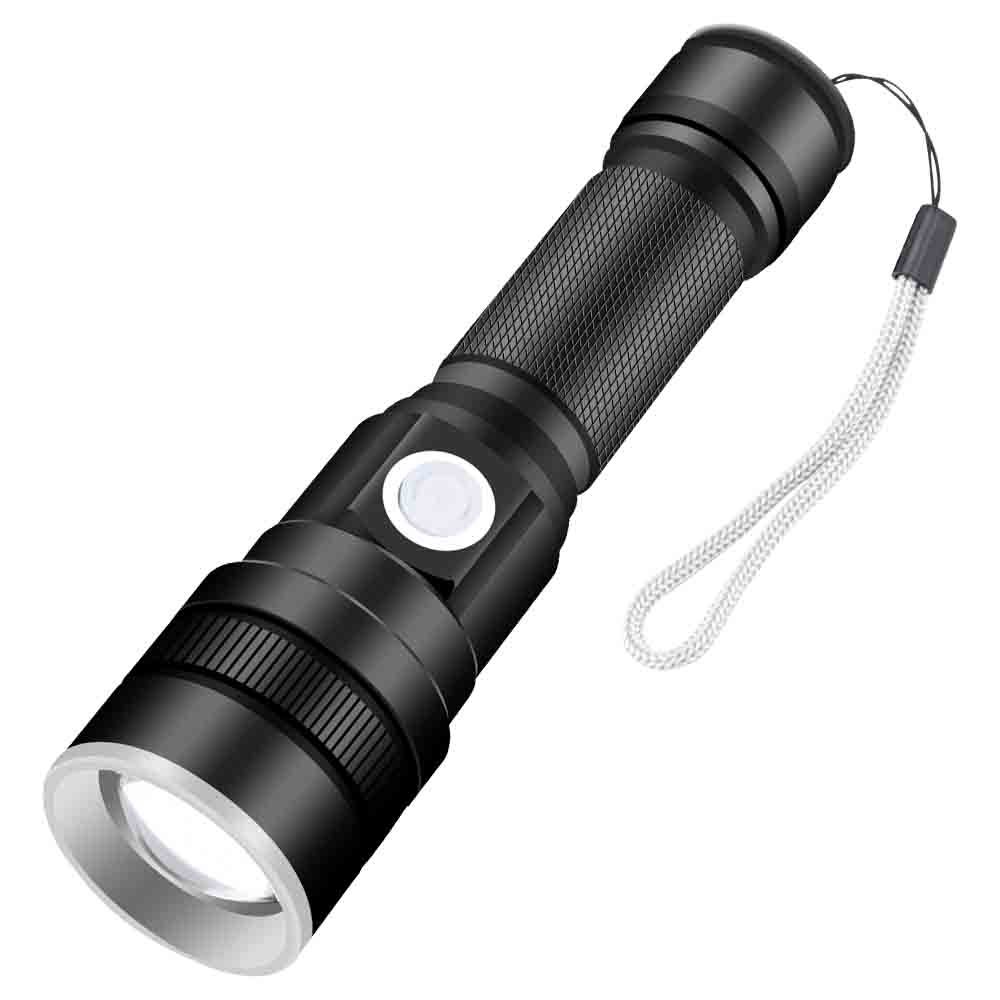 Wholesale of the new cross-border xh-p50 flashlight with usb charging, outdoor high-intensity aluminum alloy telescopic focusing Item Picture