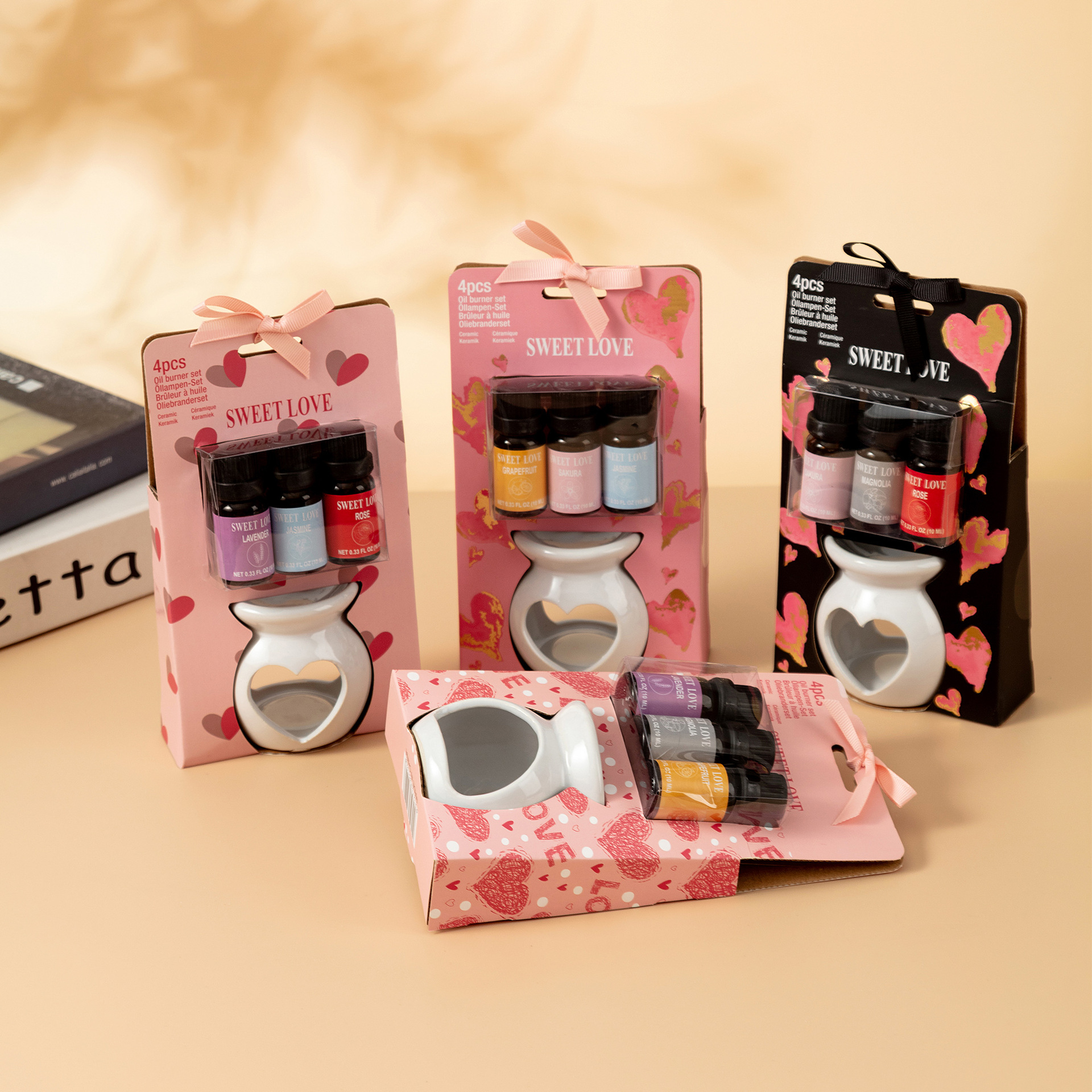 高级香薰套装复古陶瓷香薰灯植物精油蜡烛加热香薰炉持扩香摆件