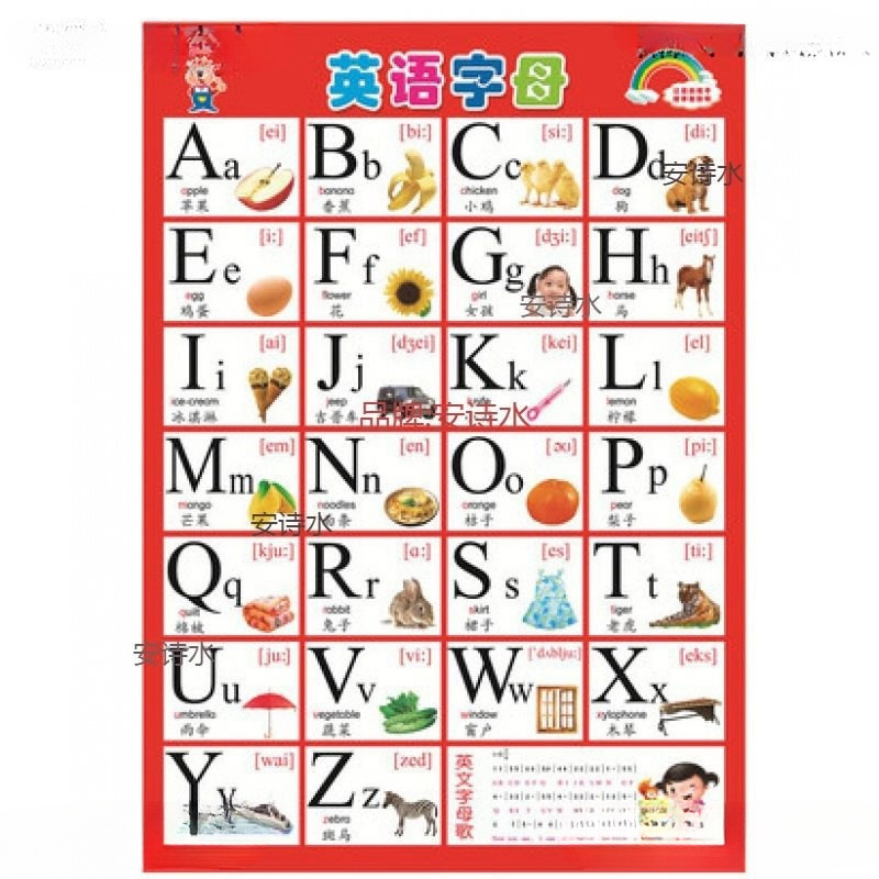 Single-sided wall paintings for babies to recognize characters, baby pinyin wall pictures, character recognition pictures, waterproof enlightenment silent early education children's reading paper details Picture