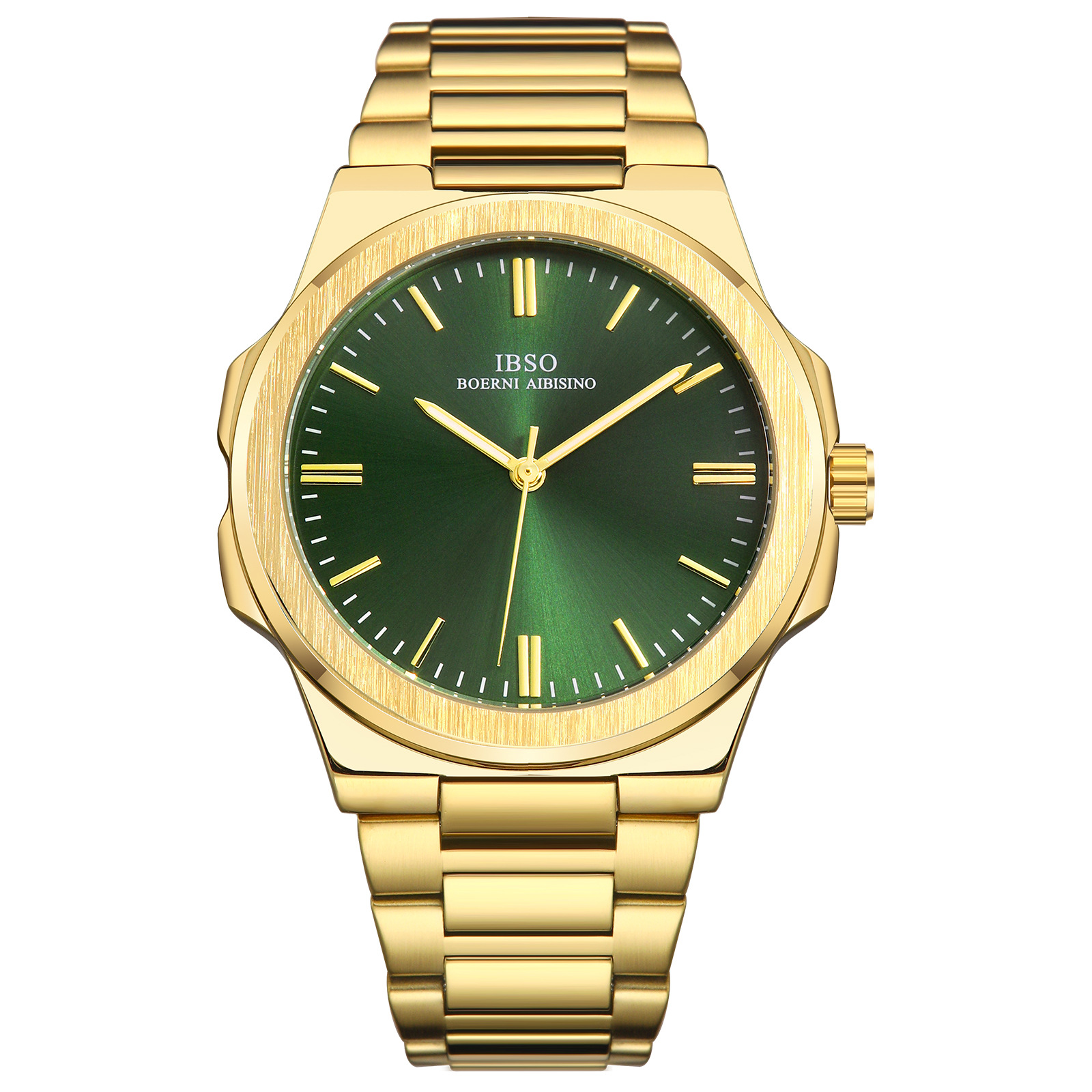 IBSO男士石英表时尚金属表带简约商务男表跨境爆款腕表