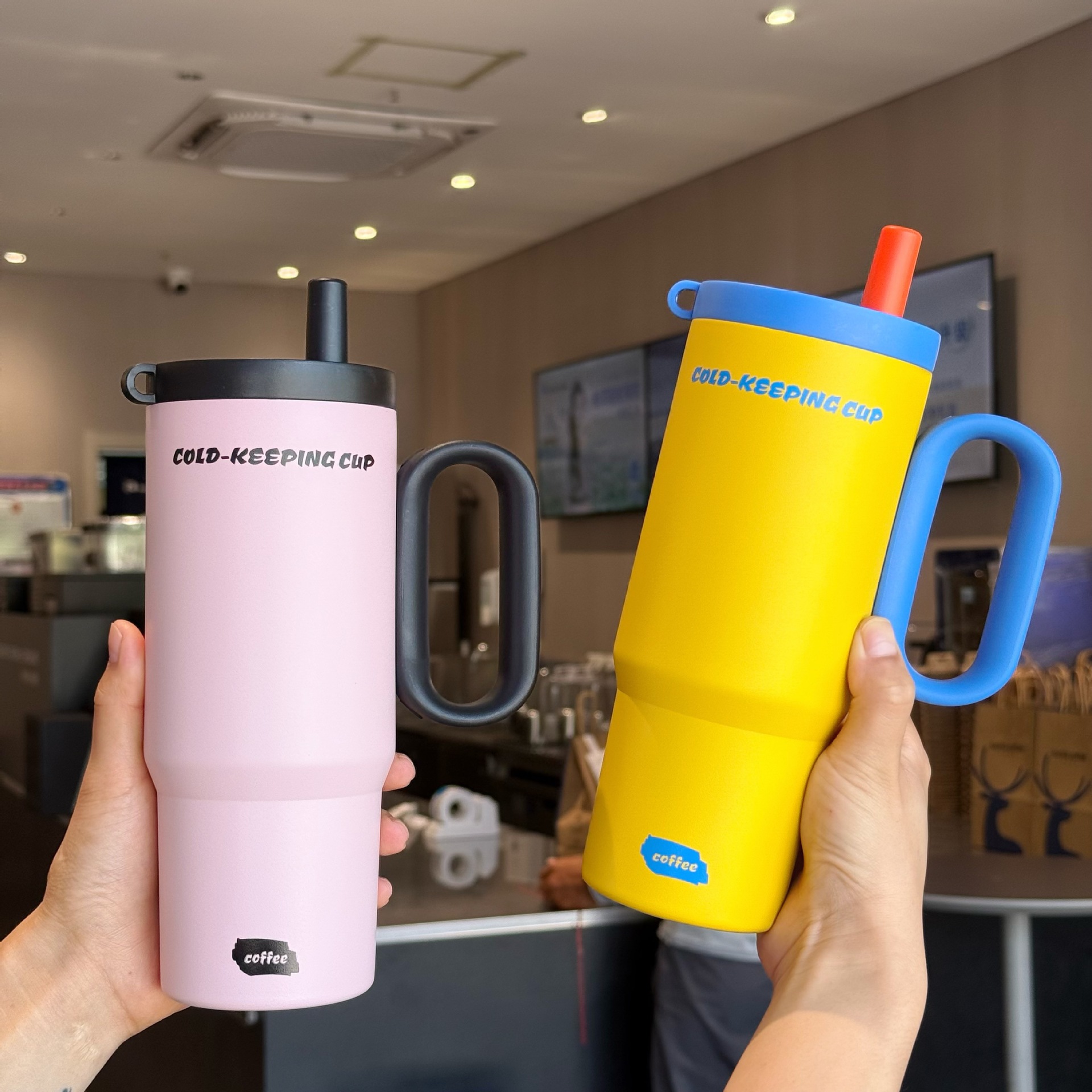 New large-capacity 316 stainless steel insulated cup, ice king cup for women, new cold insulation car stainless steel straw cup details Picture