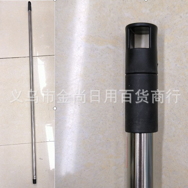 The broom handle can rotate or not. The stainless steel straight rod with Italian spiral pattern is 1.2 meters or 1.3 meters Specification image